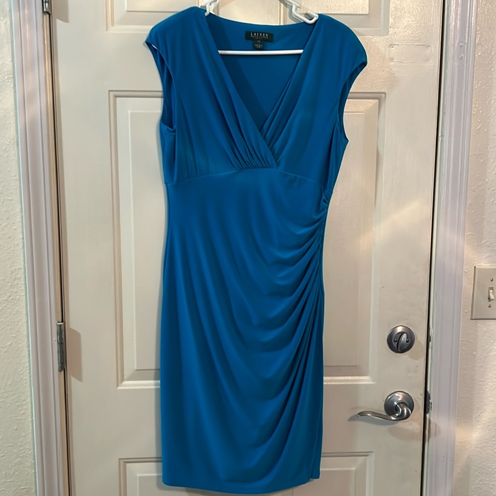 Ralph Lauren blue cocktail dress in size 10.